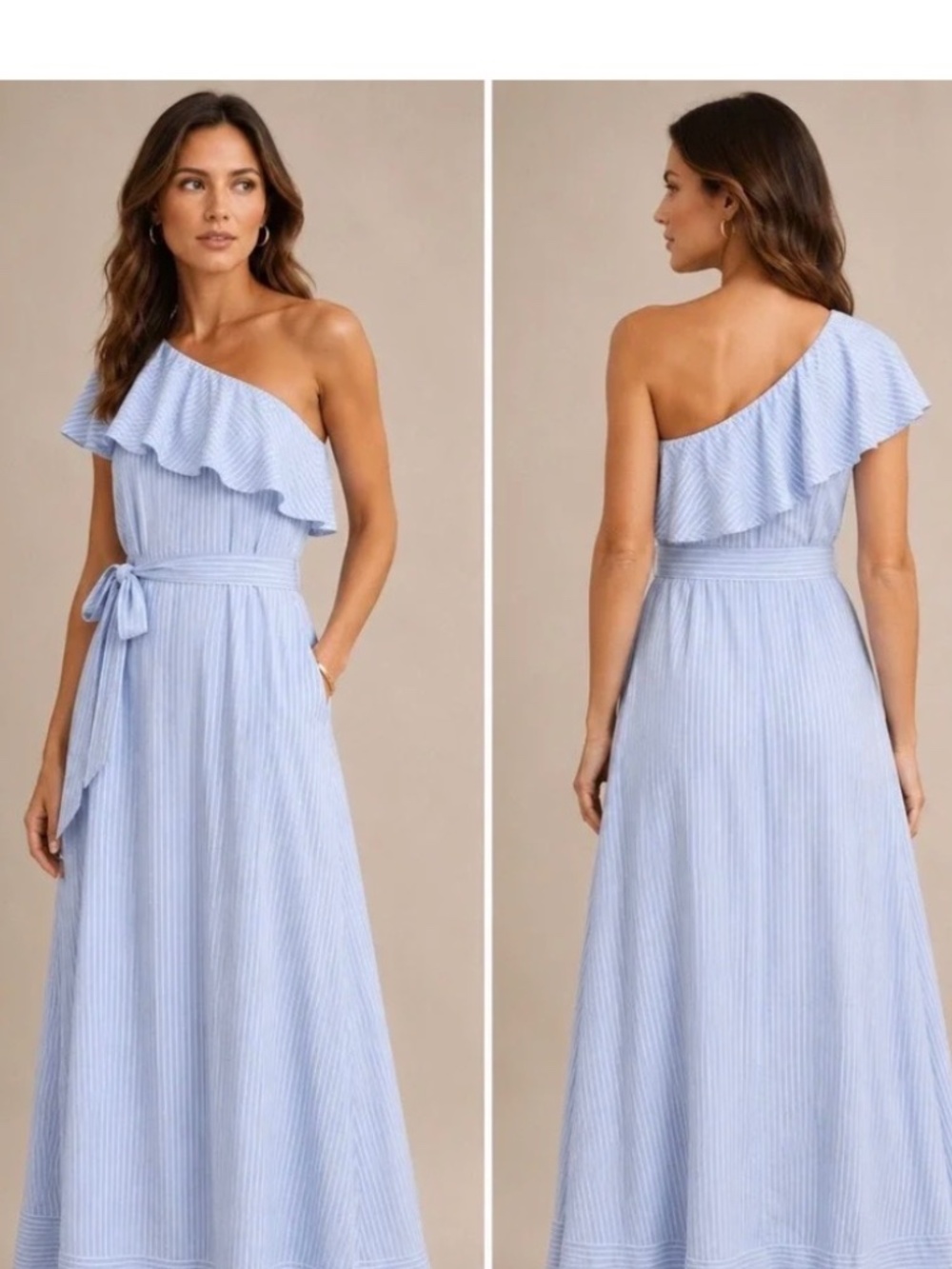 EUC Banana Republic One Shoulder Maxi Dress sundress S